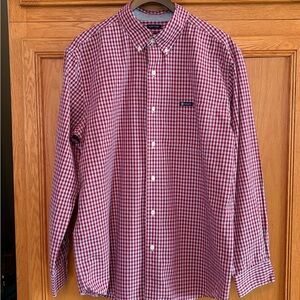 Chaps Red and White Gingham Button Down Shirt